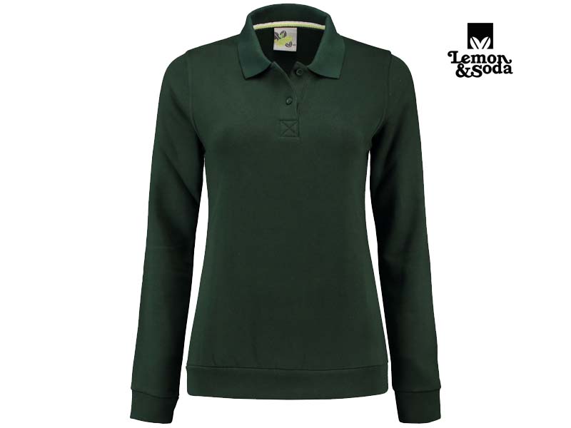 Lemon & Soda-LEM3209-Polosweater for her_Forest Green-Voorkant