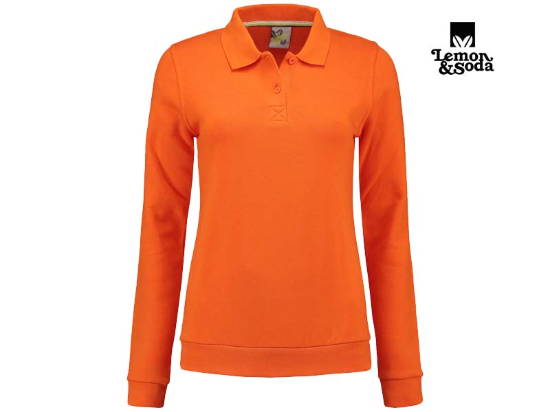 Lemon & Soda-LEM3209-Polosweater for her_Orange-Voorkant