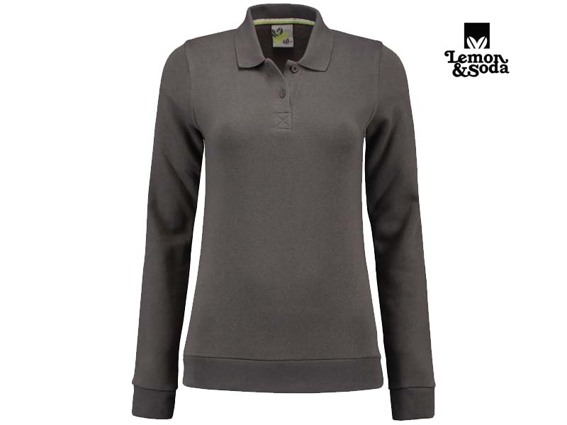 Lemon & Soda-LEM3209-Polosweater for her_Pearl Grey-Voorkant