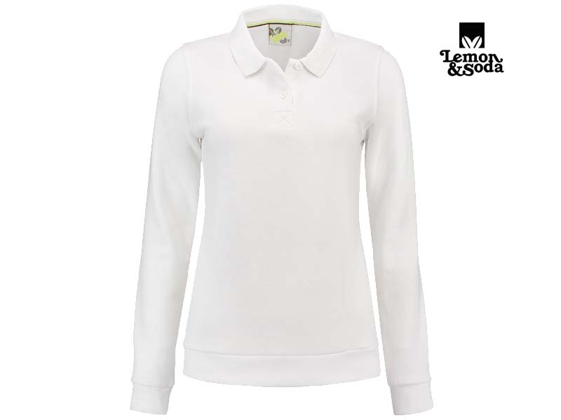 Lemon & Soda-LEM3209-Polosweater for her_Wit-Voorkant