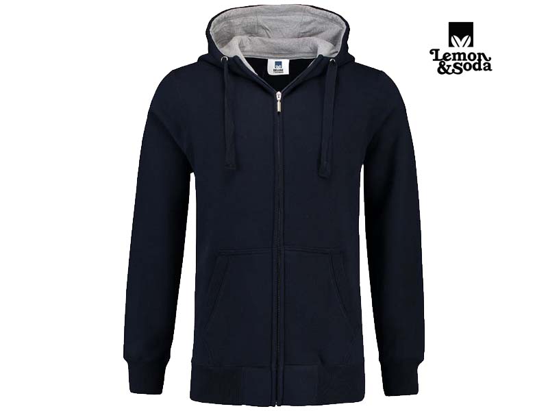 Lemon & Soda-LEM3225-Heavysweat Hooded Cardigan_Dark Navy-Voorkant