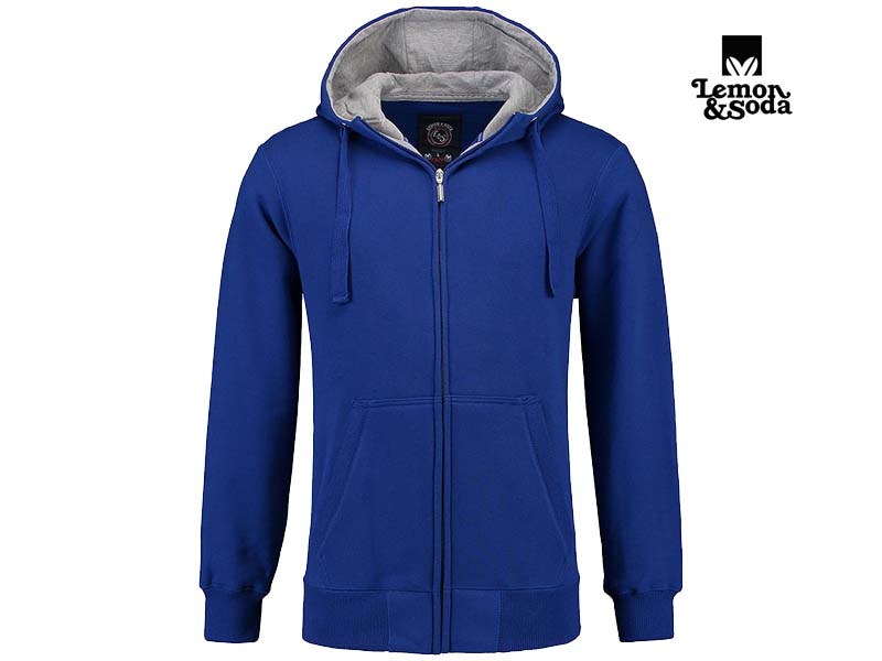 Lemon & Soda-LEM3225-Heavysweat Hooded Cardigan_Royal Blue-Voorkant