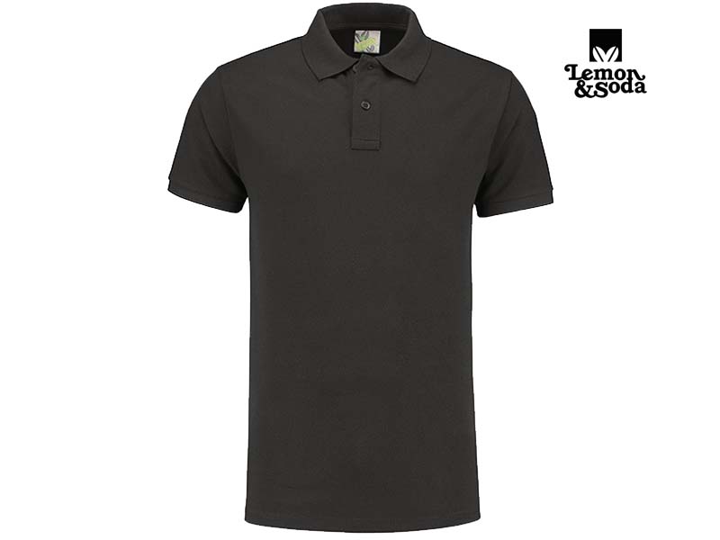 Lemon & Soda-LEM3511-Heavy Mix Fit Polo_Dark Grey-Voorkant