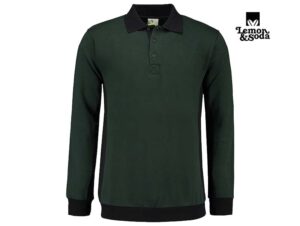 Lemon & Soda-LEM4700-Contrast Polosweater_Forest Green:Black-Voorkant