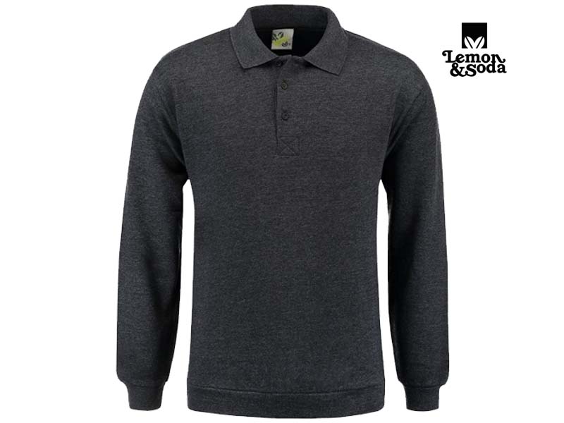 Lemon & Soda-LEM3210-Polosweater-Antracite-Voorkant