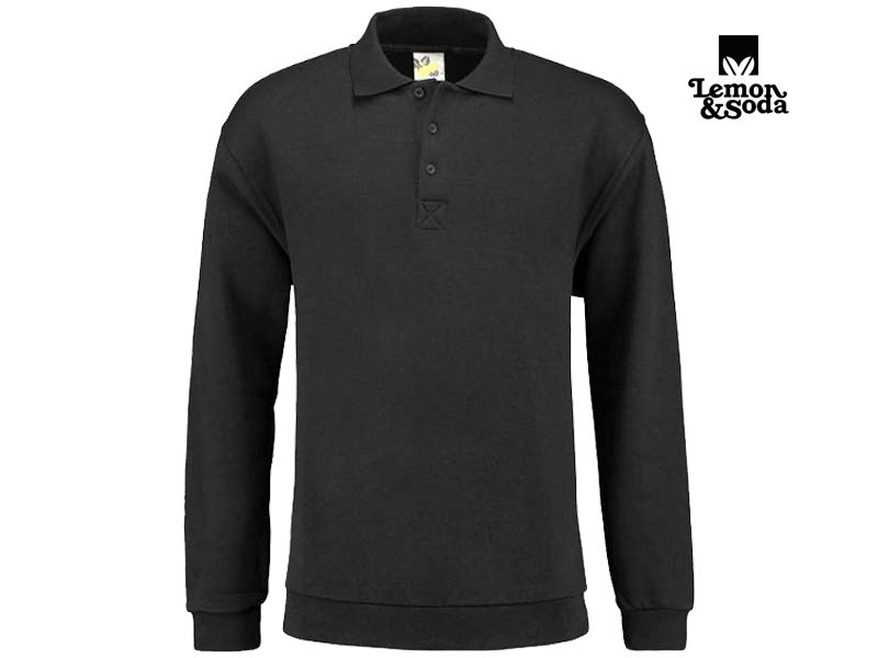Lemon & Soda-LEM3210-Polosweater-Dark Grey-Voorkant