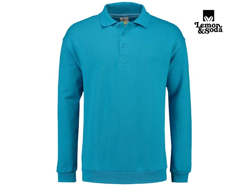Lemon & Soda-LEM3210-Polosweater-Turquoise-Voorkant