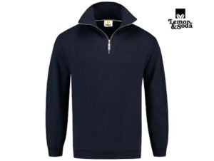 Lemon & Soda-LEM3231-Quarter-zip Sweater_Dark Navy-Voorkant