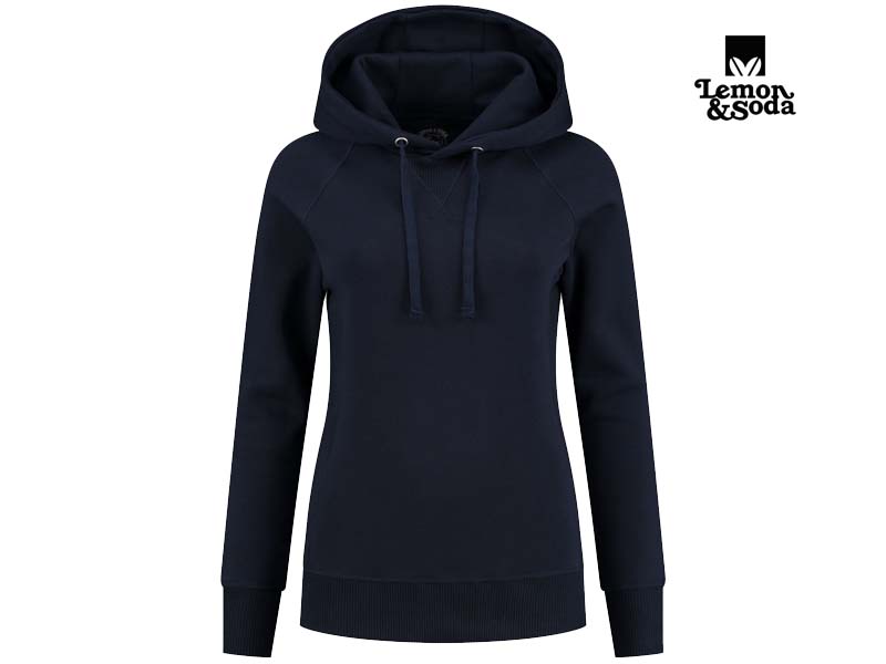 Lemon & Soda-LEM3232-Heavy Sweater Hooded Raglan for her_Dark Navy-Voorkant