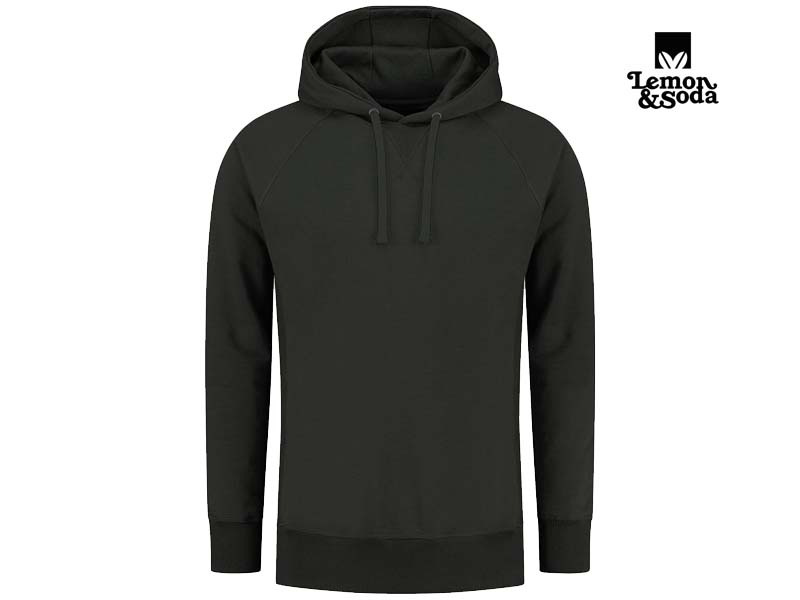 Lemon & Soda-LEM3234-Heavysweat Hooded Raglan Sweater_Dark Grey-Voorkant