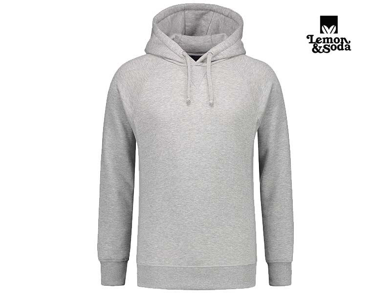 Lemon & Soda-LEM3234-Heavysweat Hooded Raglan Sweater_Grey Heather-Voorkant