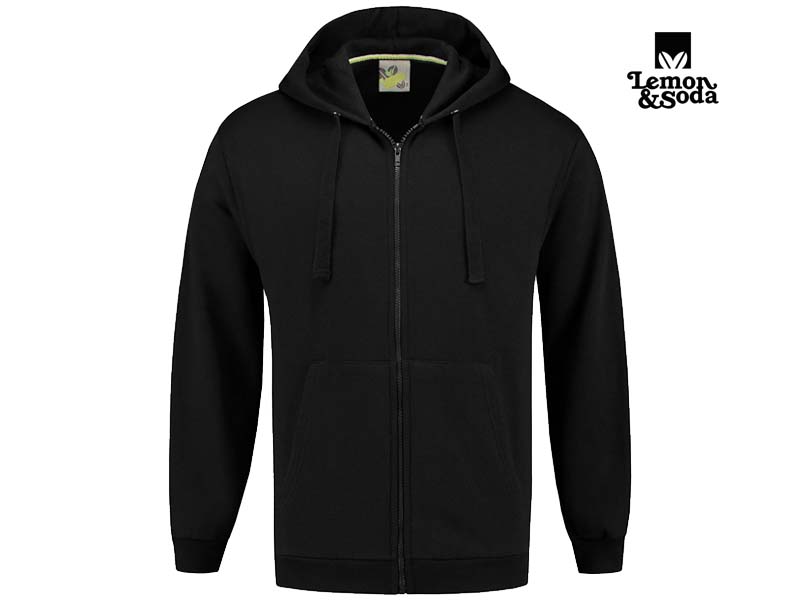 Lemon & Soda-LEM3270-Hooded Cardigan-Black-Voorkant