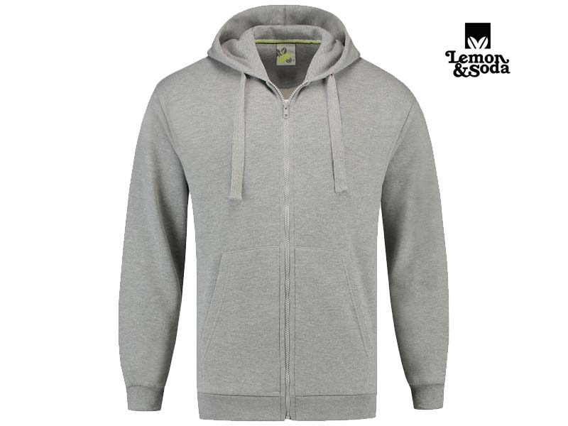 Lemon & Soda-LEM3270-Hooded Cardigan-Grey Heather-Voorkant