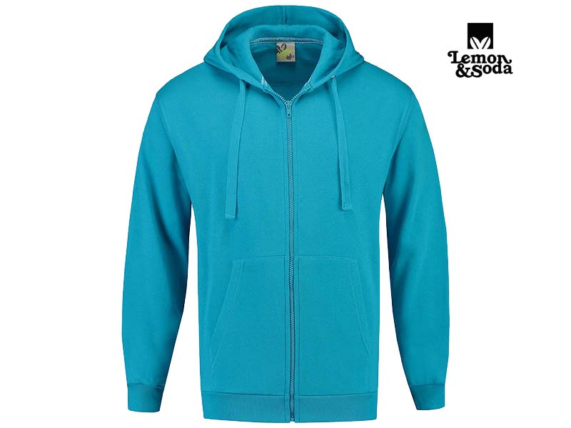 Lemon & Soda-LEM3270-Hooded Cardigan-Turquoise-Voorkant