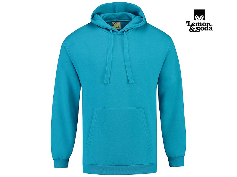 Lemon & Soda-LEM3276-Hooded Sweater-Turquoise-Voorkant