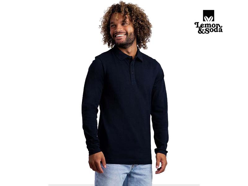 Lemon & Soda Cotton Elastane Long Sleeve Polo - LEM3576 - Afbeelding 9