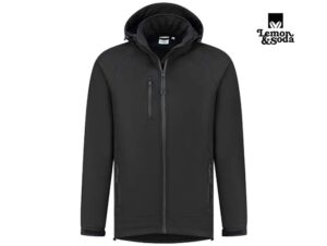 Lemon & Soda-LEM4829-Everywear Softshell Hooded Jacket_Black-Voorkant