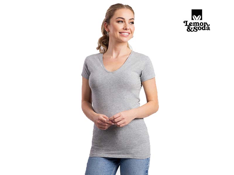 Lemon & Soda Cotton Elastane V-neck T-shirt for her - Lem1262 - Afbeelding 18
