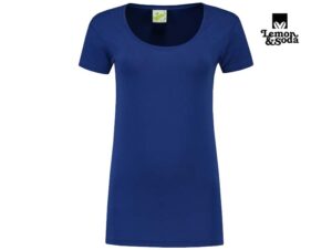 Lemon & Soda-LEM1268-Cotton Elastane T-shirt for her_Royal Blue-Voorkant