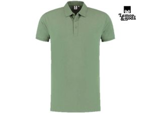 Lemon & Soda-LEM3572-Basic Cotton Elastane Polo_Army Green-Voorkant