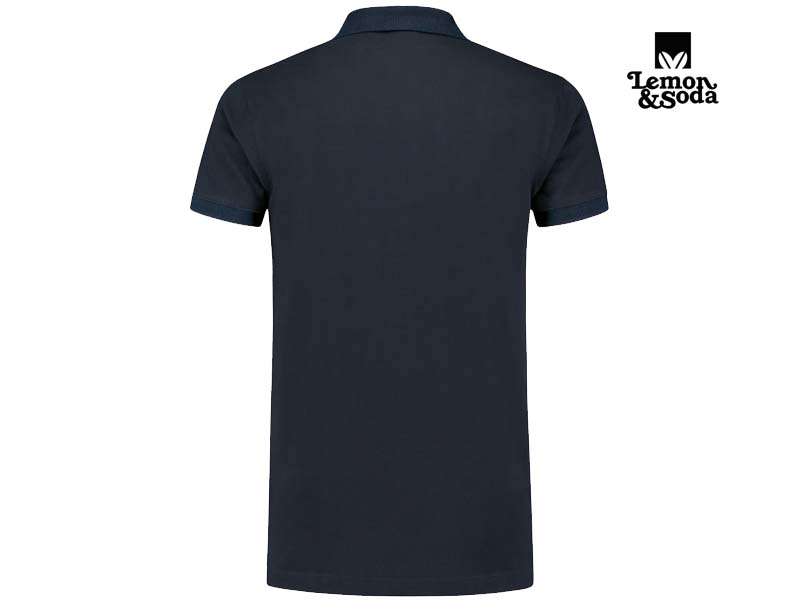 Lemon & Soda-LEM3572-Cotton Elastane Polo_Dark Navy-Achterkant