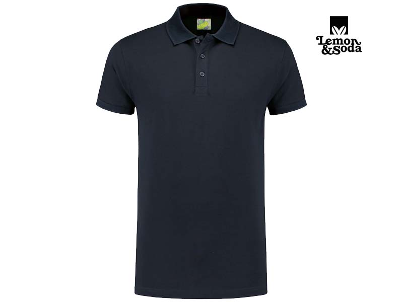 Lemon & Soda-LEM3572-Cotton Elastane Polo_Dark Navy-Voorkant