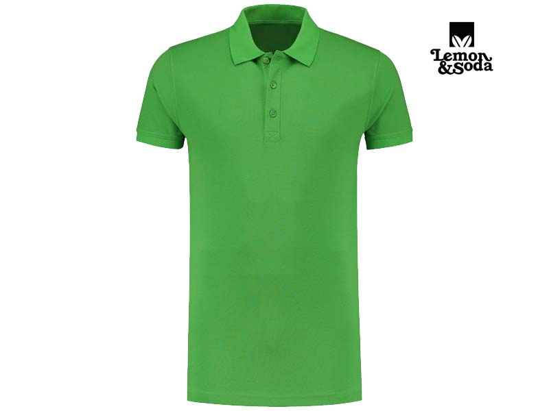 Lemon & Soda-LEM3572-Cotton Elastane Polo_Lime-Voorkant