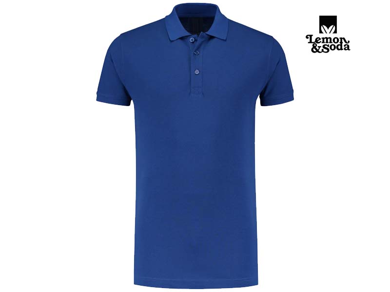 Lemon & Soda-LEM3572-Cotton Elastane Polo_Royal Blue-Voorkant