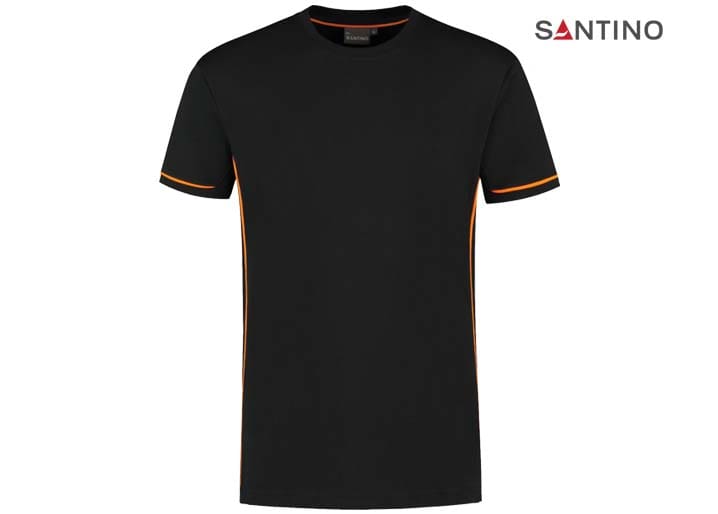 SANTINO-1234473-T-SHIRT CAL_Black:Orange-Voorkant
