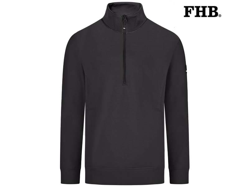 FHB-821150-KALLE ZIP SWEATER HEREN_12 Antraciet-Voorkant