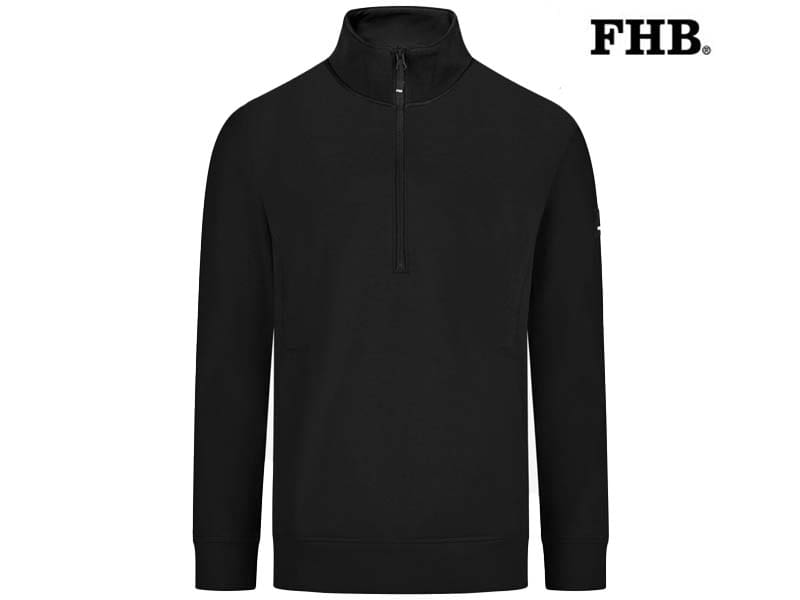 FHB-821150-KALLE ZIP SWEATER HEREN_20 Zwart-Voorkant