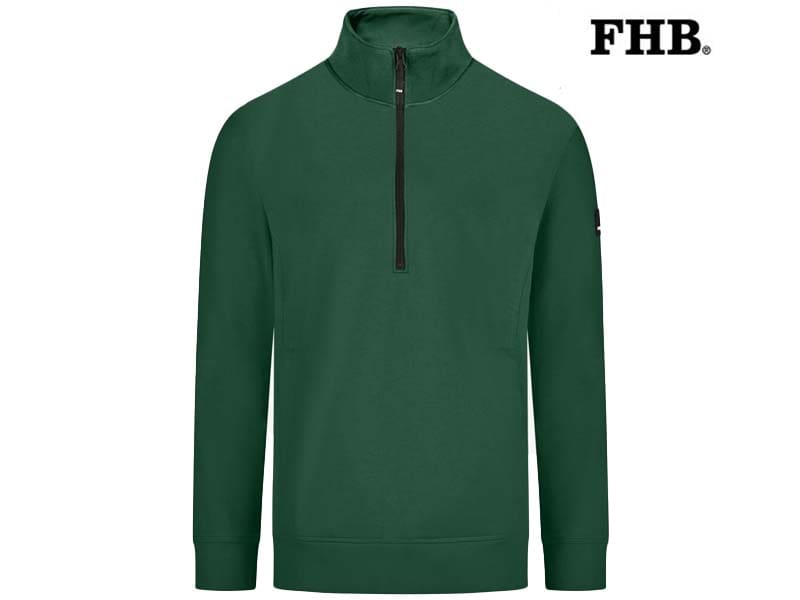 FHB-821150-KALLE ZIP SWEATER HEREN_25 Groen-Voorkant