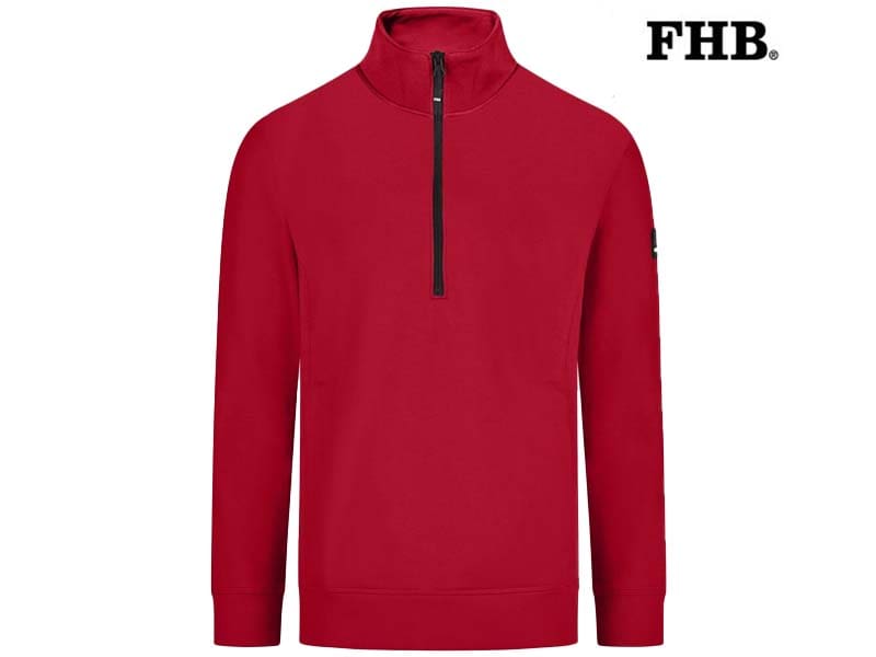 FHB-821150-KALLE ZIP SWEATER HEREN_33 Rood-Voorkant