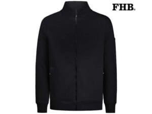FHB-EUGEN SWEATJACK-820135_20-Zwart-Voorkant