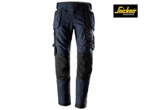 Snickers-6244-Canvas Stretch Werkbroek met Holsterzakken_9504-Navy:Black-Voorkant