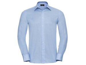 Russell Collection-922M-Tailored Oxford Shirt- LSL_Oxford Blue-Voorkant