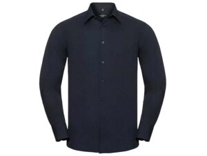 Russell Collection-924M-Tailored Poplin Shirt- LSL_French Navy-Voorkant