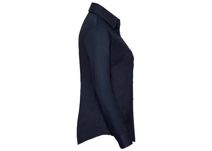 Russell Collection-932F-Ladies' LSL Easy Care Oxford Shirt_Bright Navy-Zijkant