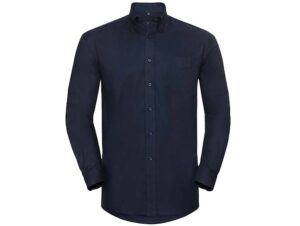 Russell Collection-932M-Men's LSL Easy Care Oxford Shirt_Bright Navy-Voorkant