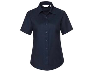Russell Collection-933F-Ladies' SS Easy Care Oxford Shirt_Bright Navy-Voorkant