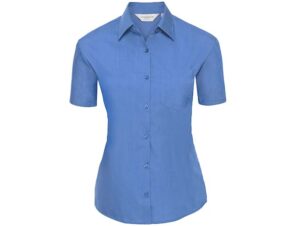 Russell Collection-935F-Ladies' SS Poly-Cotton Easy Care_Corporate Blue-Voorkant