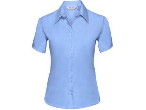Russell Collection-957F-Women's SS Ultimate Non-Iron Shirt_Bright Sky-Voorkant