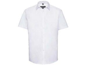 Russell Collection-963M-Men's SS Ultimate Herringbone Shirt_White-Voorkant