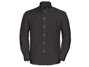Russell Collection-956M-Men's LSL Ultimate Non-Iron Shirt_Black-Voorkant