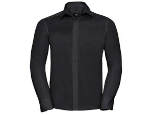 Russell Collection-958M-Men's LSL Tailored Ultimate Non-Iron Shirt_Black-Voorkant