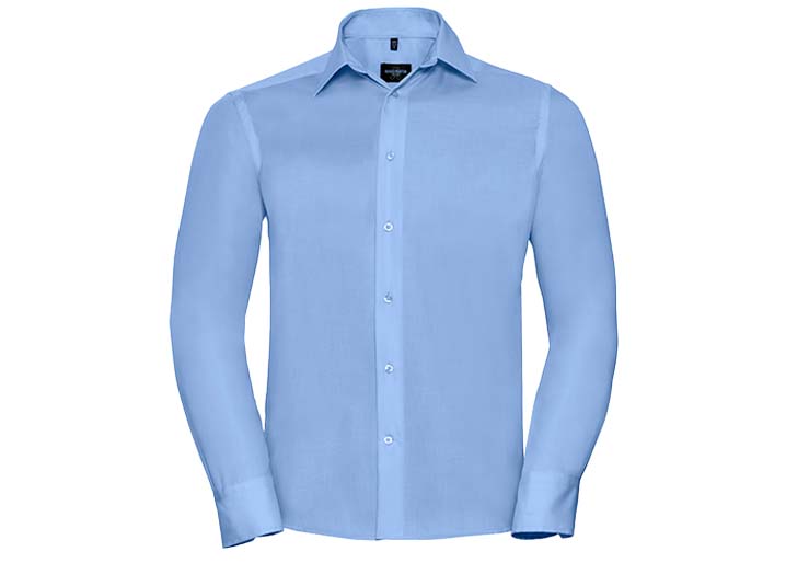 Russell Collection-958M-Men's LSL Tailored Ultimate Non-Iron Shirt_Bright Sky-Voorkant