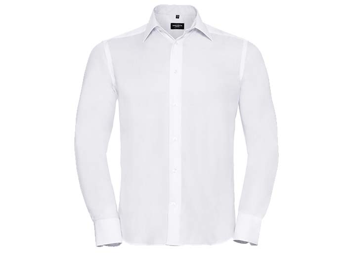 Russell Collection-958M-Men's LSL Tailored Ultimate Non-Iron Shirt_Men's LSL Tailored Ultimate Non-Iron Shirt_White-Voorkant