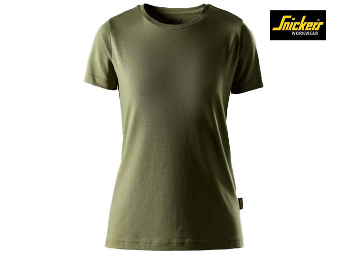 Snickers-2547-Slim Fit Dames T-Shirt_3100-Khaki Green-Voorkant