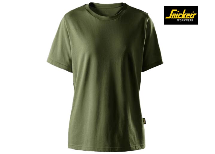 Snickers-2577-Classic Dames T-Shirt_3100-Khaki Green-Voorkant