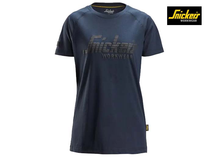 Snickers-2597-Dames-Logo-T-shirt_Dark Navy Melange-4500-Voorkant